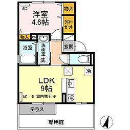 エントピアセイワA 1LDKの間取図画像