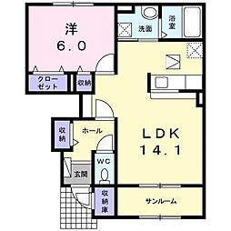 メゾンド・マルベリー 1LDKの間取図画像