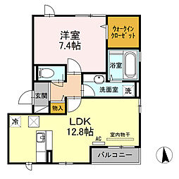 Ｄーｒｏｏｍ新寺 1階1LDKの間取り