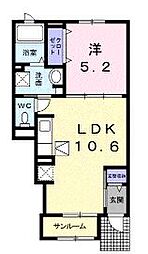 フル・ブルーム 1LDKの間取図画像