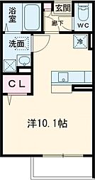 プランドール 3階ワンルームの間取り