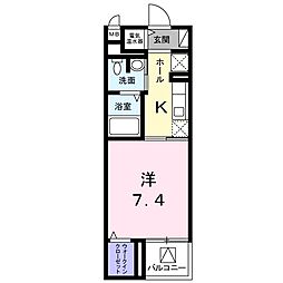 ルミエール 1Kの間取図画像