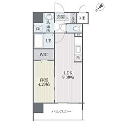 モダンパラッツオ博多リバー2 1LDKの間取図画像