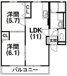 間取図画像 2LDK