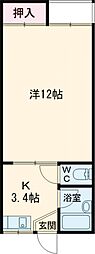 フレシールヴィラＤ 1階1Kの間取り