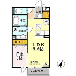 セジュール長居E 1LDKの間取図画像