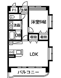 マンションエスポワール 4階1LDKの間取り