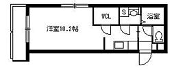 A&M葉月館 ワンルームの間取図画像