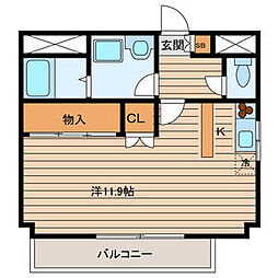 フォンテーヌ守口 ワンルームの間取図画像