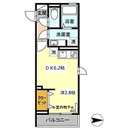 セジュール春日町3 1階1DKの間取り
