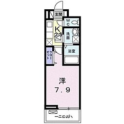 イリオス上町 1Kの間取図画像