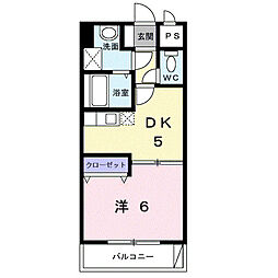 プレジデンシャル白山 1DKの間取図画像