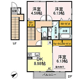 Amour　Grand　Pierre 2階3DKの間取り