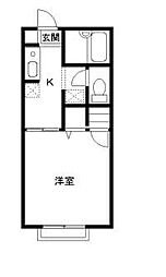 ハイツシーダータウン2 1Kの間取図画像