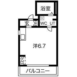 翔kano ワンルームの間取図画像