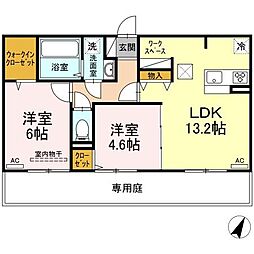 D'プレイスみずき台 2LDKの間取図画像