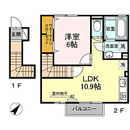 ダイワ天神 1LDKの間取図画像