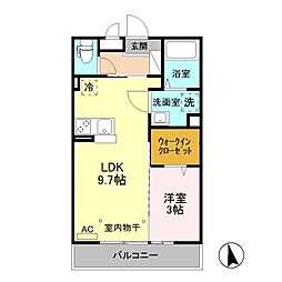 レジデンス・ミヤモト 1LDKの間取図画像
