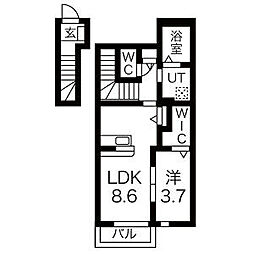 フォレストヒル国見 1LDKの間取図画像