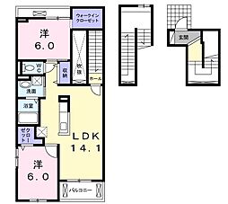 シュティル華 2LDKの間取図画像