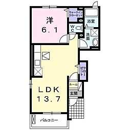 アルコバレーノＡ 1階1LDKの間取り