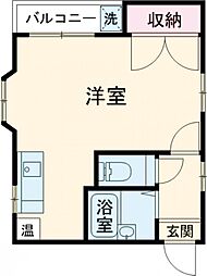 リベルテM 4階ワンルームの間取り