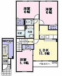 プルミエール2 3LDKの間取図画像