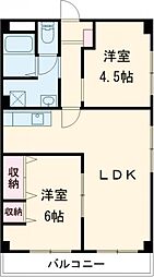 ライフ21スワ 2LDKの間取図画像