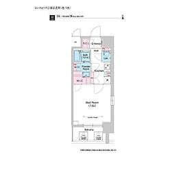 COMFORIA江坂広芝町 1Kの間取図画像