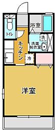 レトア 1Kの間取図画像