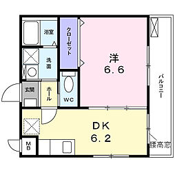 ジュネスメゾン中板橋 2階1DKの間取り