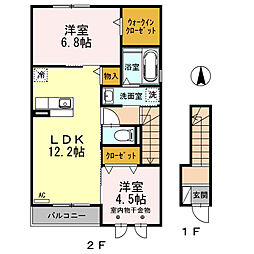 グリーンハイツ和泉2 2LDKの間取図画像