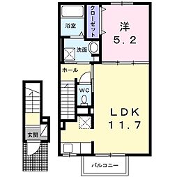カーサルーチェ 1LDKの間取図画像