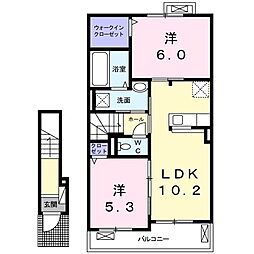サンメゾンナカイズミ 2LDKの間取図画像