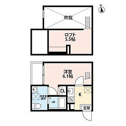 名古屋市営桜通線 鶴里駅 徒歩10分の賃貸アパート 1階1Kの間取り