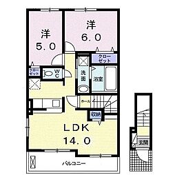 グラナード1 2LDKの間取図画像