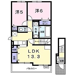 シエロカーサA 2LDKの間取図画像