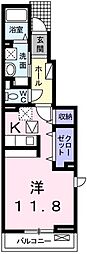 シャンディイースト 1Kの間取図画像
