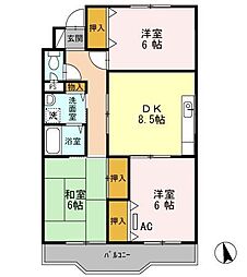 コーポＮＥＷ 1階3DKの間取り