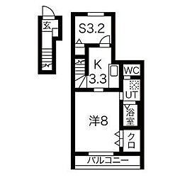 シンフォニー大場 2階1SKの間取り