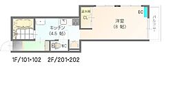 すまいる23番館 1Kの間取図画像