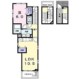 フリーデ王子 1LDKの間取図画像