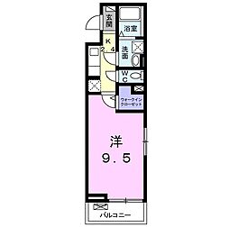 エレガンテ 1Kの間取図画像
