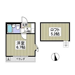 クリアス北坂戸E 1Kの間取図画像