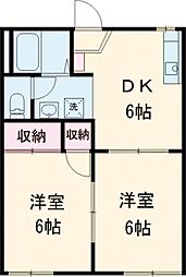 好友館 1階2DKの間取り