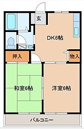 JR東北本線 大河原駅 徒歩11分の賃貸アパート 1階2DKの間取り