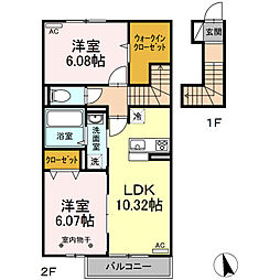 エスポアールタカムラ5 2LDKの間取図画像