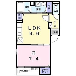 ソレイユメゾン 1LDKの間取図画像