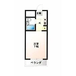 B&M北山 1Kの間取図画像