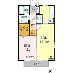 グランモア 1階1LDKの間取り